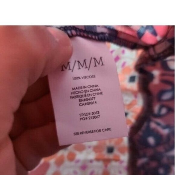 CAbi Floral Patchwork Isabel Mini Skirt Womens Size Medium Pink Ruffle BOHO 5053 - Picture 5 of 6